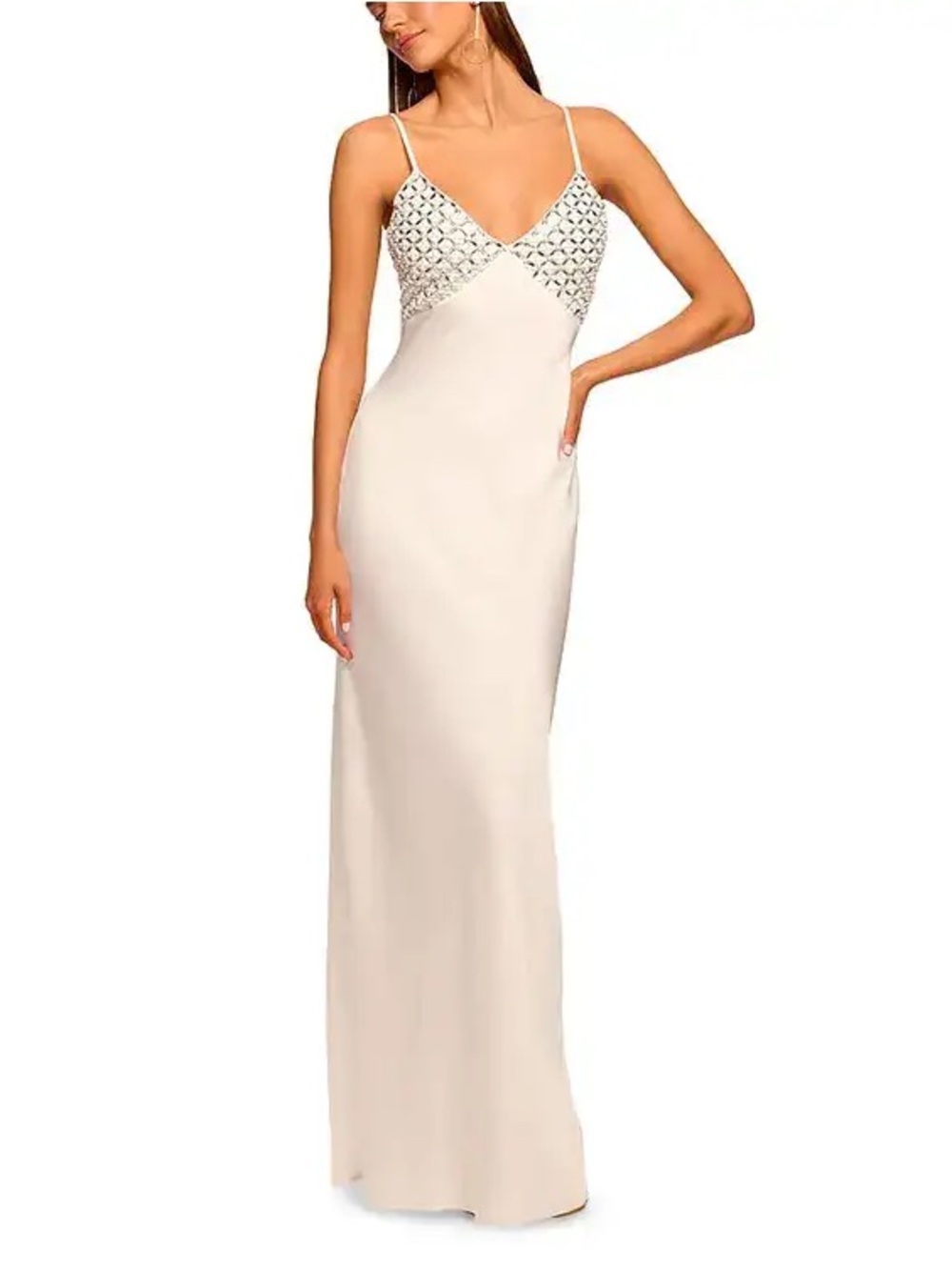 Ramy Brook Lizzy Embellished Gown in Ivory